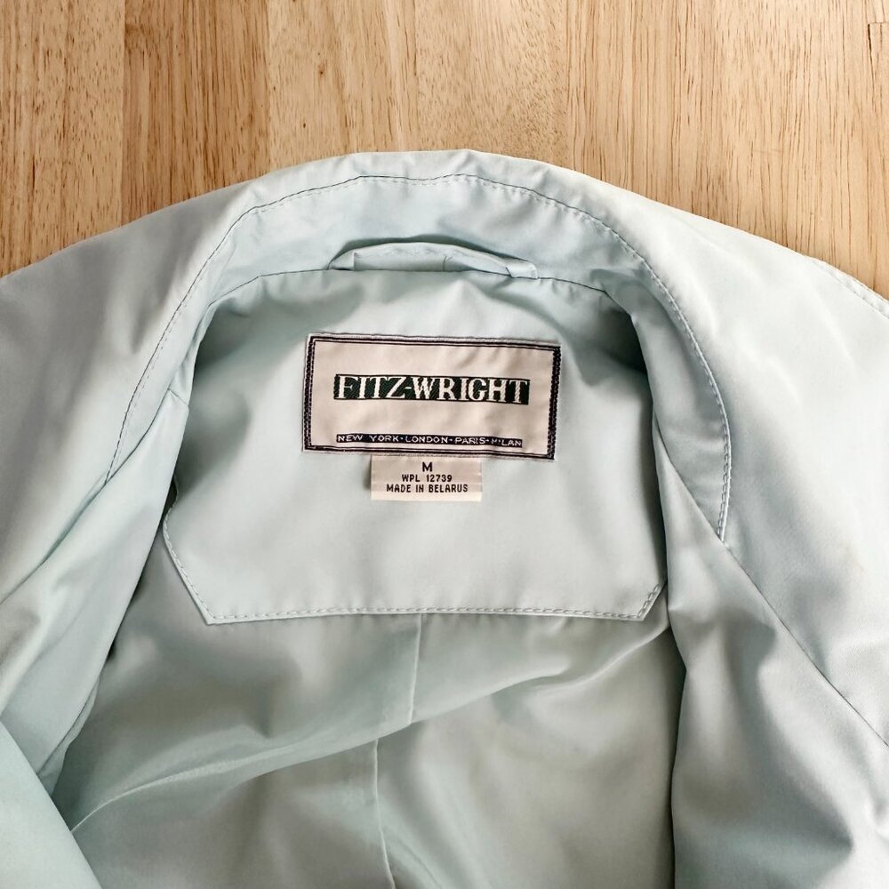 Vintage Fitz-Wright Powder Blue Coat Jacket Pristine! M Rain‎ Light - Picture 6 of 10